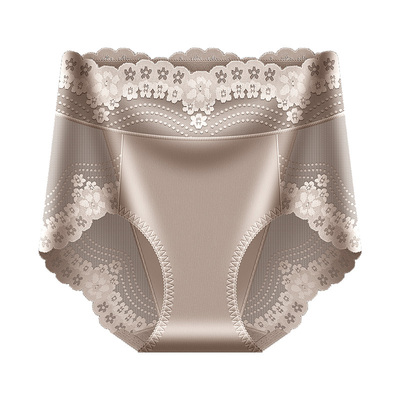 中腰蕾丝内裤女冰丝无痕