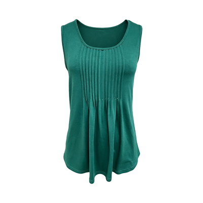 2025 Summer New Striped Pleated Loose Tank T-Shirt for Women