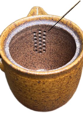 定窑粗瓷手抓壶纯手工鎏金釉