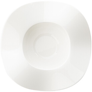 白色螺纹浮雕陶瓷深盘纹理意面盘简约纯白ins餐具西餐盘水果盘子