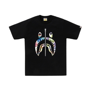 BAPE男装25年秋冬Art Camo艺术迷彩鲨鱼短袖T恤037101P