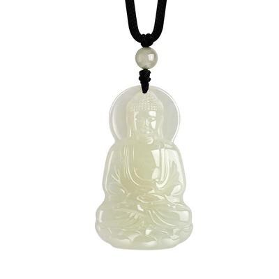 周大生和田玉佛吊坠男女情侣款