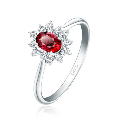 ENZO18K金红宝石钻石戒指