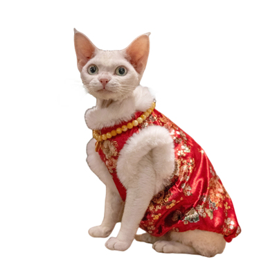 猫咪古风旗袍德文猫保暖马甲