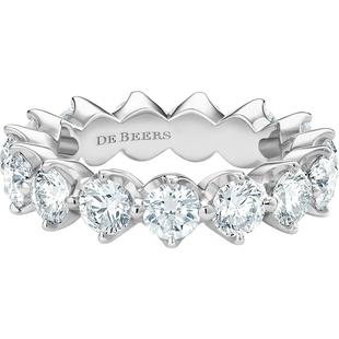 [新年礼物]De Beers 戴比尔斯 Allegria Eternity 宽版铂金戒指