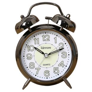 夜光闹钟表极简轻奢风卧室床头静音超大声打铃中小学生用懒人起床