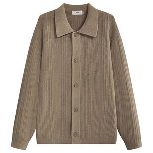 【托斯卡绒混纺】ZIOZIA通勤男装时尚翻领开衫毛衣外套ZECE3635M