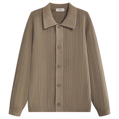 【托斯卡绒混纺】ZIOZIA通勤男装时尚翻领开衫毛衣外套ZECE3635M