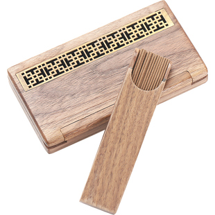 进口酸枝木质便携随身香盒线香炉家用室内熏香香插旅行存储香薰炉