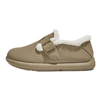 人本官方店勃肯鞋百搭低帮雪地靴套脚懒人乐福鞋加绒保暖棉鞋冬季