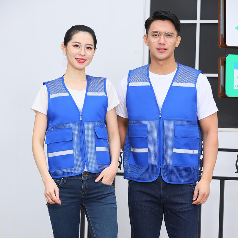 夏季透气网眼马甲工作服多口袋定制劳保代驾装修工地施工反光背心
