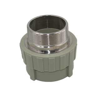 灰色PPR内外丝直接40 50 63 75 90 110管配件铁不锈钢内外牙直通