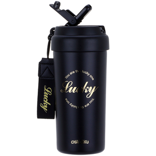 茶水分离保温杯咖啡杯陶瓷内胆女生高颜值水杯男新款2025吸管杯子