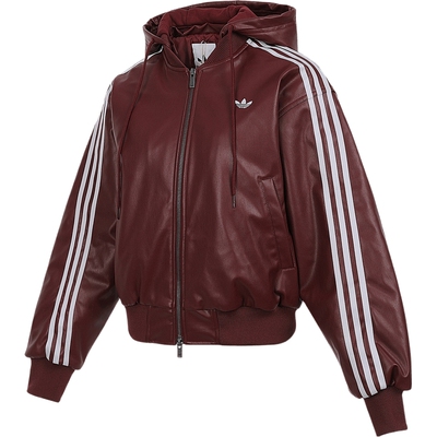 Adidas阿迪达斯三叶草女子时尚潮流连帽运动休闲棉服KU6858