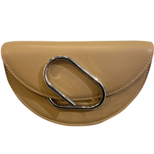 JS简奢真皮马鞍包女斜挎单肩包西班牙小众回形针半圆腰包原创设计