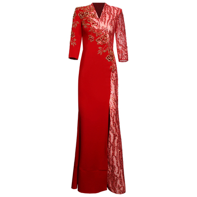 创意狐红色礼服高端轻奢小众