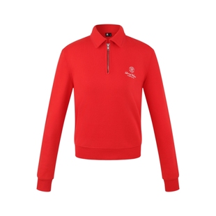 oneup半拉链短款卫衣外套女秋季小个子宽松长袖美式翻领polo衫