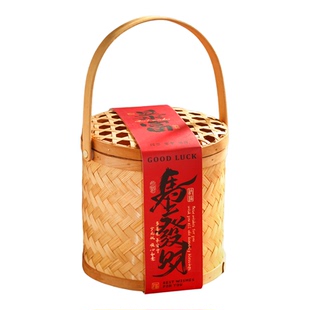 2026马年新年包装盒礼盒空盒竹编篮抱抱桶春节年货糖果零食礼品盒