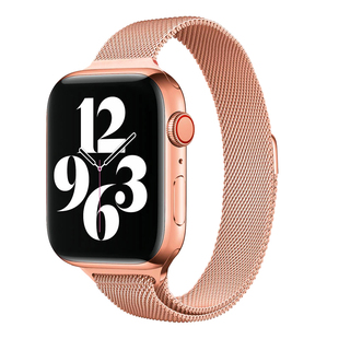 适用Applewatch11表带S11女iWatchS10米兰尼斯iWatch/WatchS/苹果S10 Series手表带AppleWatchS玫瑰金Ultra3