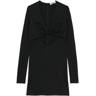 IT AMBUSH女装长袖连衣裙新品性感时髦挖剪镂空合身短裙026F2XJ