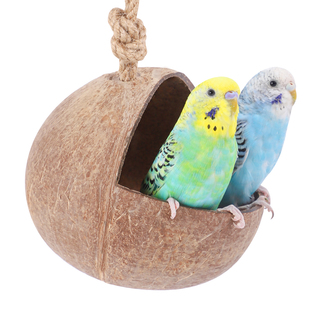 椰子壳鸟窝鸟用品鸟巢玩具房子小屋子专用牡丹文鸟珍珠椰壳椰子窝