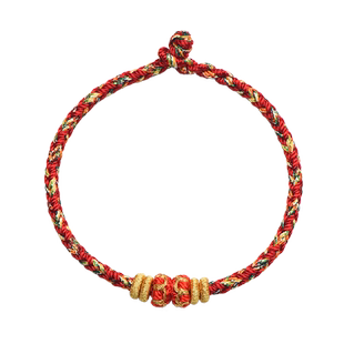 守护神手绳男女款生肖小红绳可穿黄金手链本命年幸运手编绳编织绳