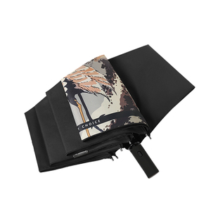 rabbituu【松鹤告瑞】自动雨伞男防晒伞女折叠黑胶遮阳晴雨两用伞