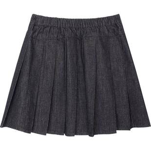 [新款]蓬马大童牛仔百褶裙棉校园25春装下装女儿童pomme de terre