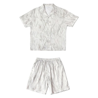 猫人冰丝睡衣男士夏季家居服套装