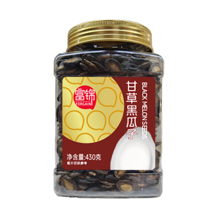 富锦甘草黑西瓜子零食430g罐装大粒休闲坚果炒货零食年货团购送礼
