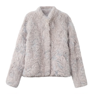 小湖羊皮毛一体环保皮草外套女2025新款秋冬水貂毛毛绒绒仿羊羔毛