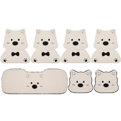 汽车坐垫单片冬季毛绒可爱西高地座垫车内后排秋冬加绒保暖座椅套