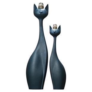 入户玄关招财猫摆件竖高大号客厅壁龛电视柜橱窗摆设简约高档装饰