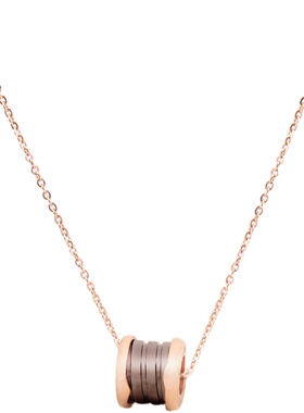 高级感黑陶瓷项链女链小红人弹簧