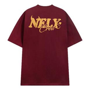 NELY小尼力美式hiphop情侣短袖t恤男女百搭小众设计感字母半袖潮