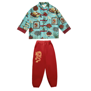 中国风儿童演出服男童汉服女童中秋国庆新款古装合唱朗诵表演服装