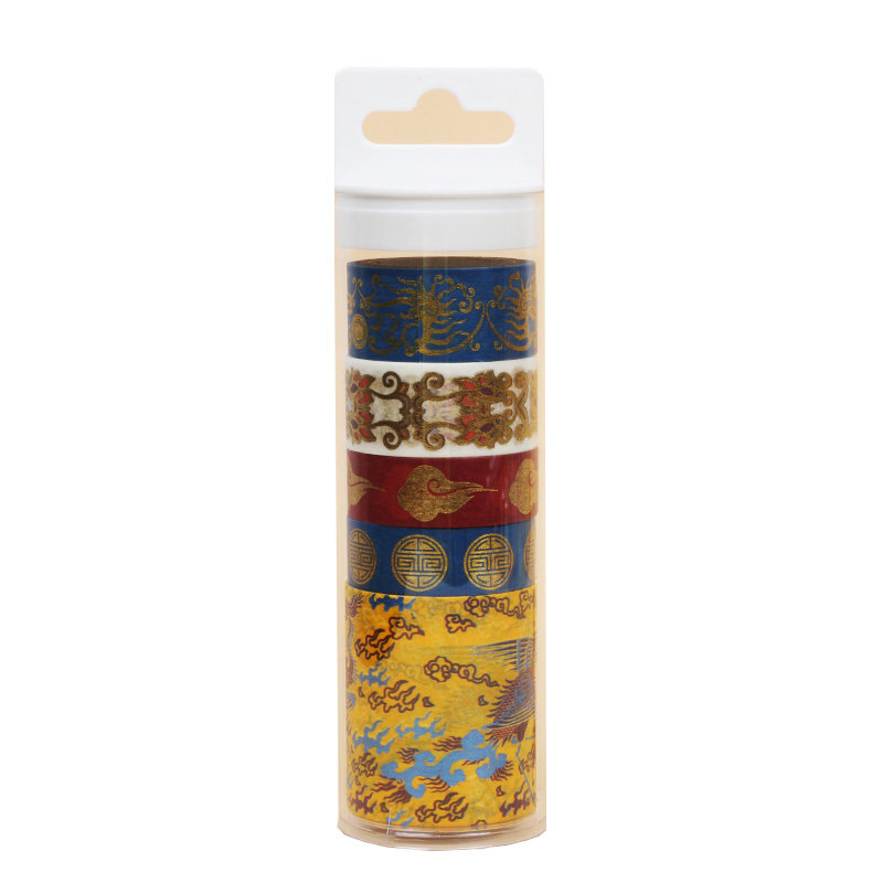 龙风烫金古风手帐文化和纸胶带套装瓶装故宫文具装饰胶贴胶条贴纸