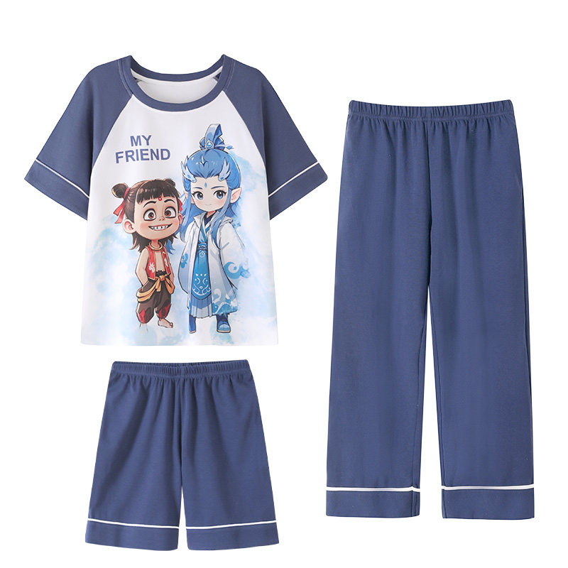 敖丙男童纯棉短袖夏季大童家居服