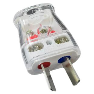 10/16a不带线插头2/二母头防抗摔两脚白色二脚三极电插头两项旋转