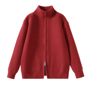 GV真维斯2026新款毛衣男马年本命年红色针织衫衣服男士保暖外套A