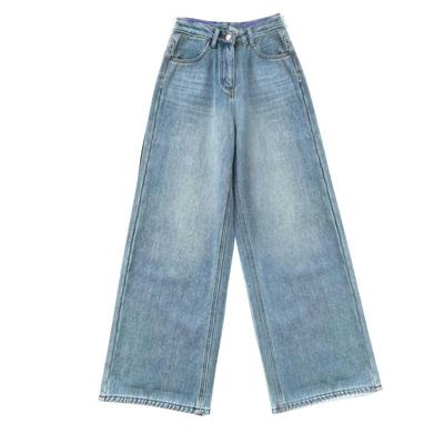 复古百搭加绒内里直筒显瘦牛仔裤