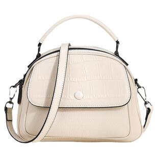 贝尔经典苹果包鳄鱼纹头层牛皮单肩包贝壳真皮女包潮流斜挎包CD35