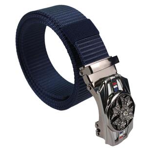 加长 青年无牙自动扣 皮带尼龙帆布腰带户外休闲商务西裤牛仔裤带