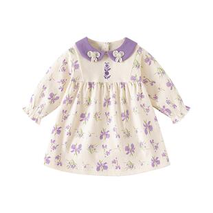 女宝宝秋季装洋气小女孩裙子女童儿童早秋装衣服婴儿公主风连衣裙