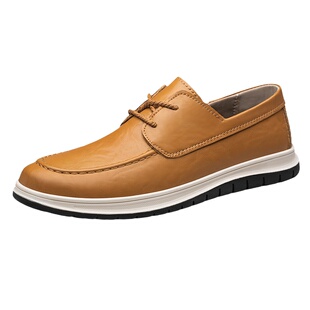 37码男鞋休闲皮鞋真皮系带2025冬季加绒保暖棉鞋英伦风软底乐福鞋