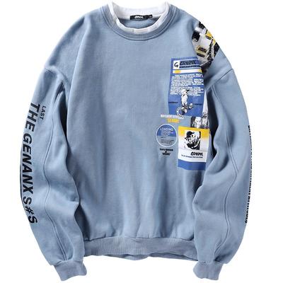 闪电潮牌加绒圆领秋季长袖卫衣