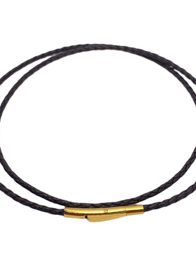 黑皮项链绳男女款金镶玉吊坠挂绳