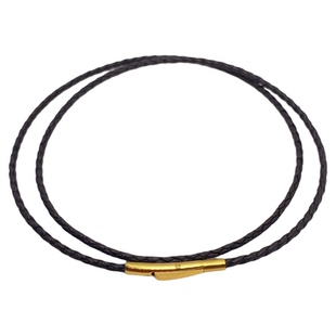 横穿孔项链绳女款金镶玉吊坠挂绳皮绳黑色吊坠绳长款女生潮可定制