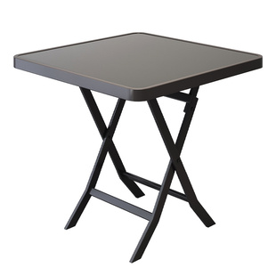 折叠桌子餐桌家用不锈钢吃饭小方桌小户型租房摆摊简易便携式圆桌