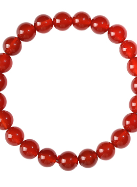 天然红玛瑙手链女冰种正品本命年转运佛珠红色显白水晶手串饰品